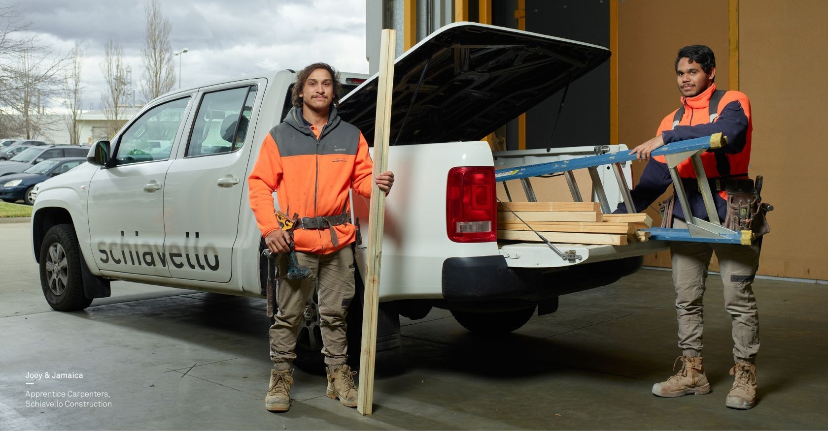 person, worker, pickup truck, vehicle, machine, wheel, box, adult, male, man