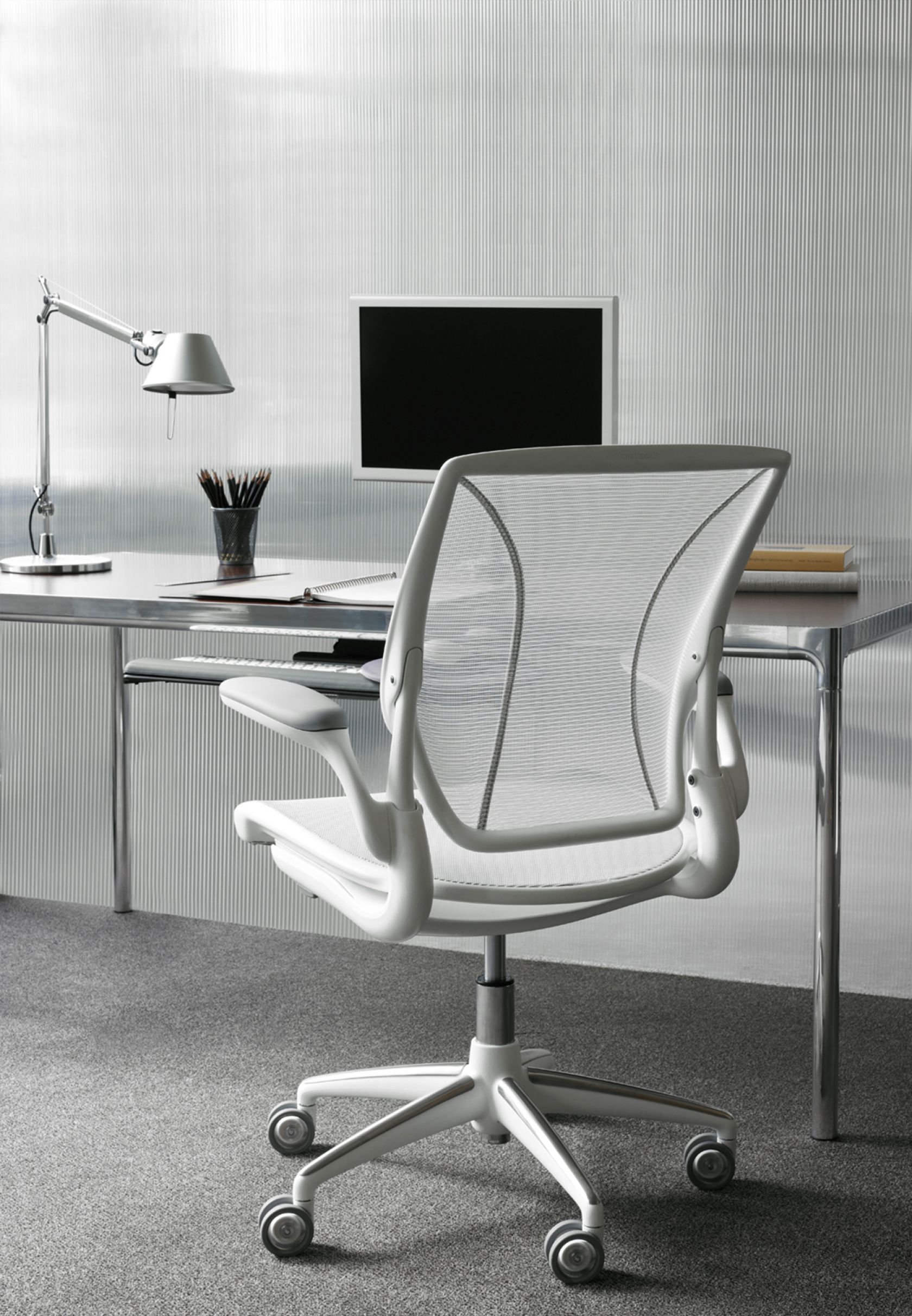 furniture, chair, indoors, office, computer hardware, electronics, hardware, monitor, screen, office chair