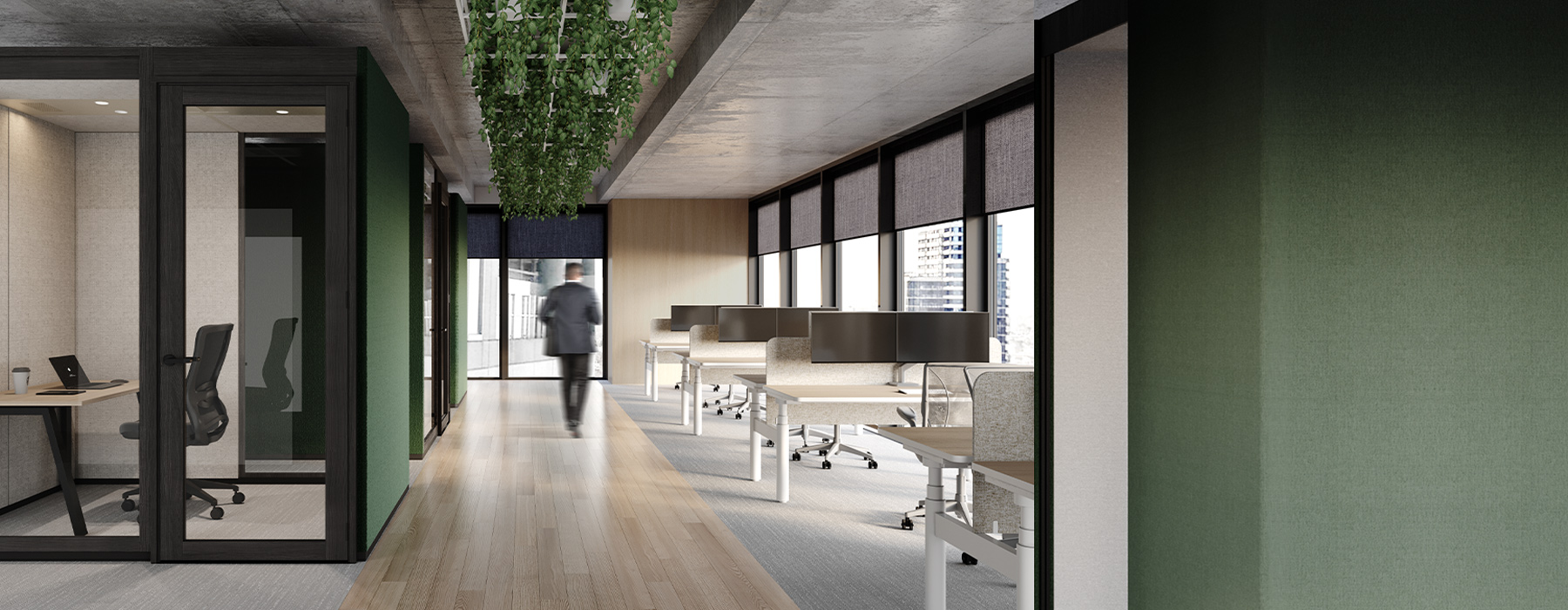 door, indoors, interior design, person, chair, furniture, laptop, pc, desk, table