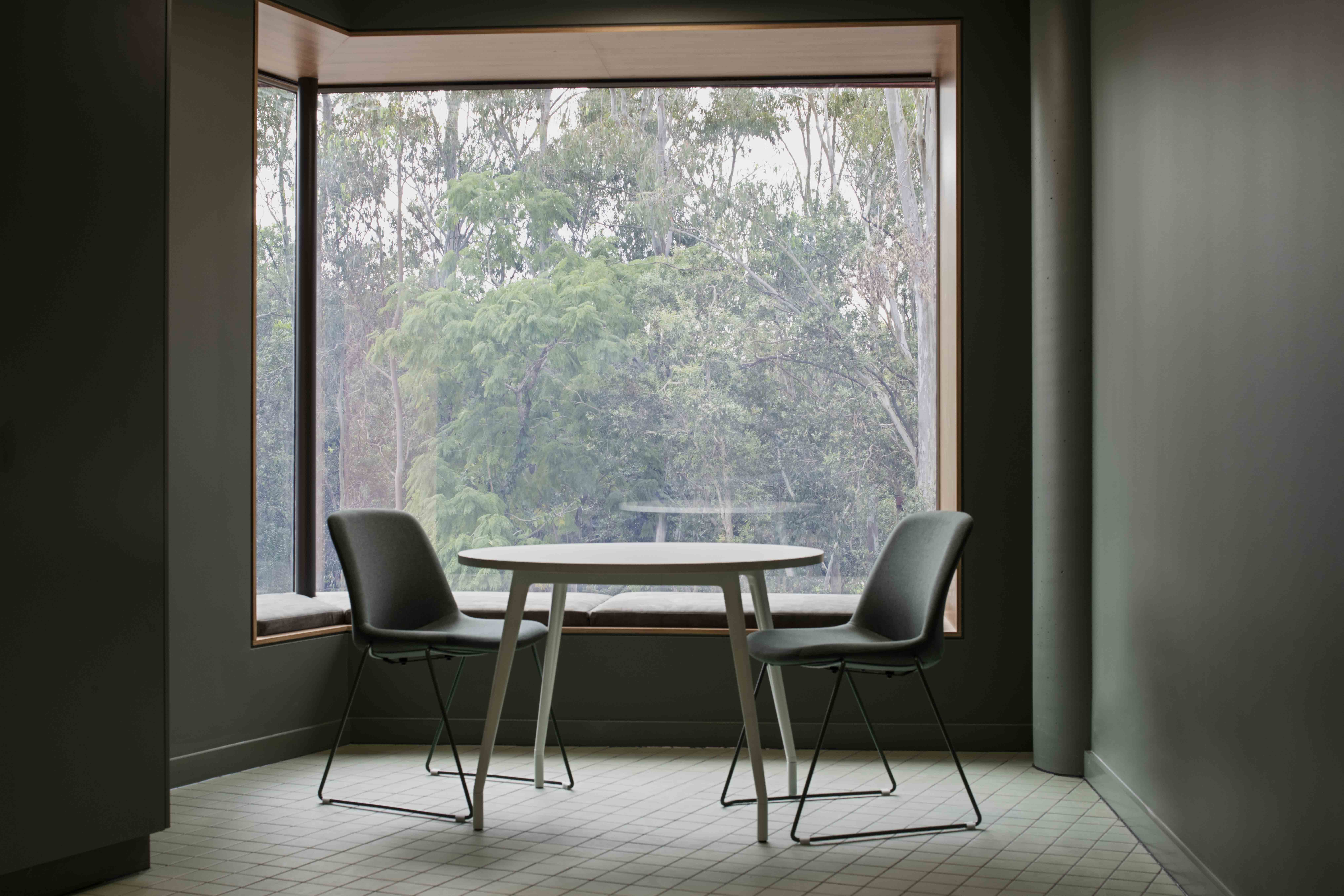 chair, furniture, desk, table, window, dining table, bay window
