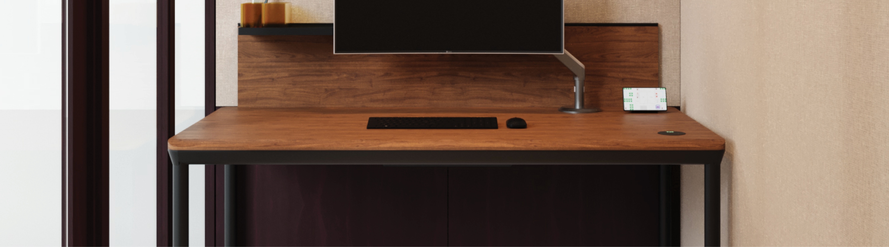 furniture, table, desk, computer, electronics, screen, computer hardware, hardware, monitor, interior design