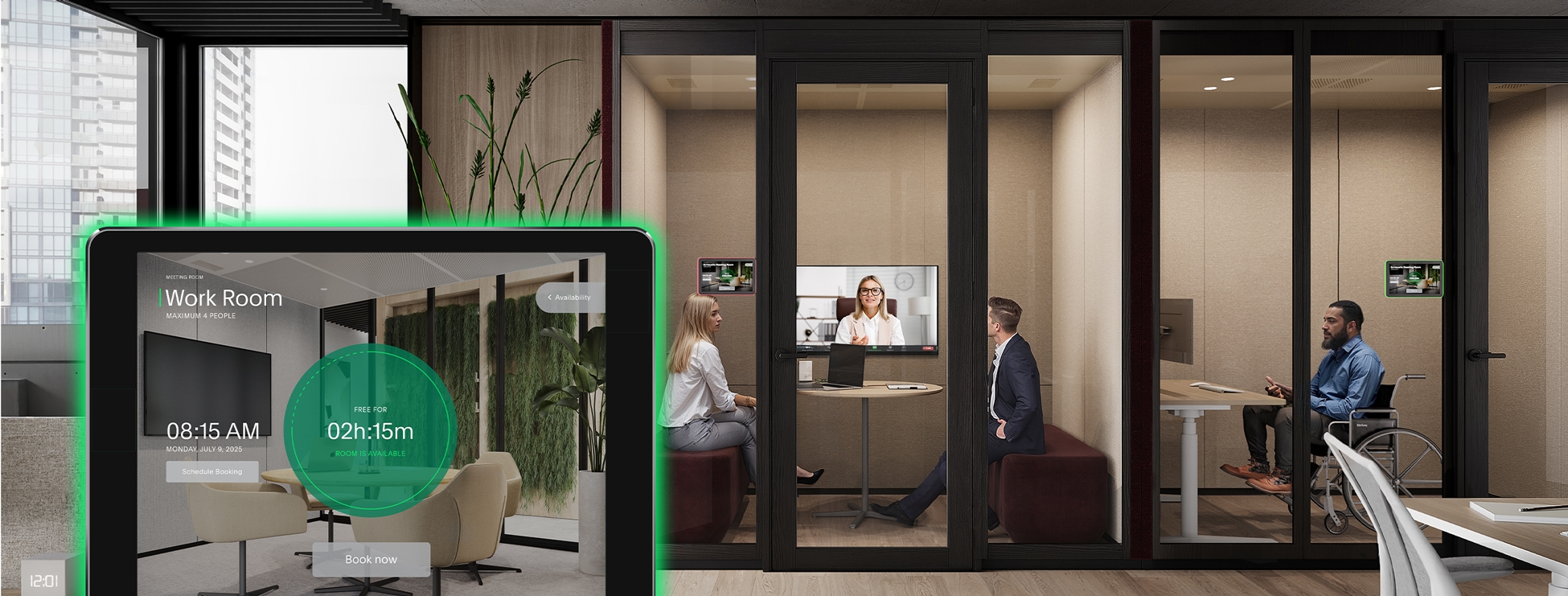 door, desk, adult, male, man, person, sliding door, chair, monitor, shoe