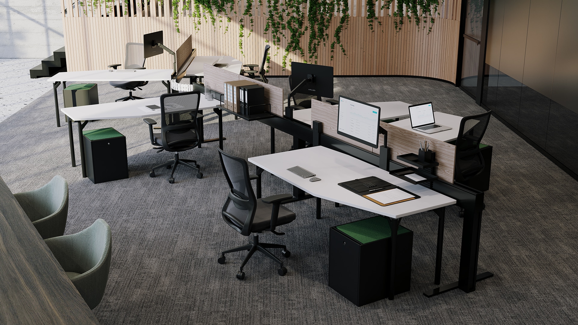 furniture, chair, table, indoors, laptop, pc, desk, monitor, screen, office