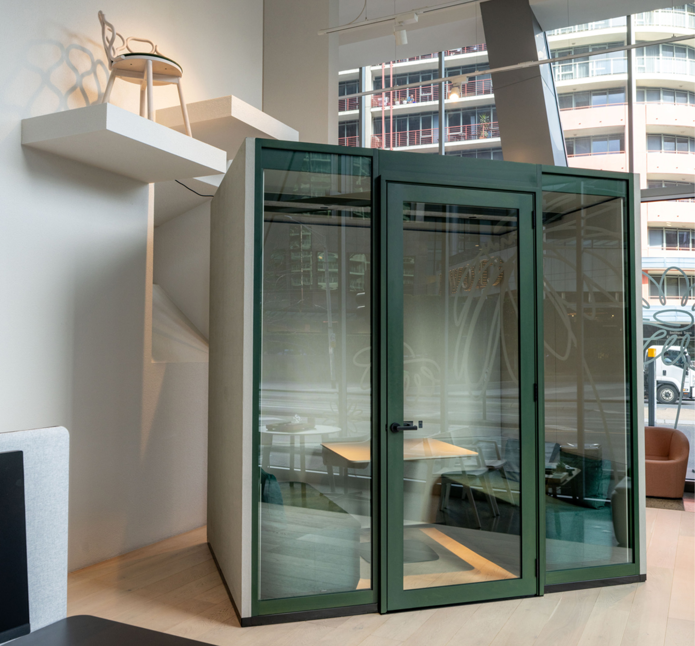 door, chair, furniture, desk, table, car, transportation, vehicle, building, housing